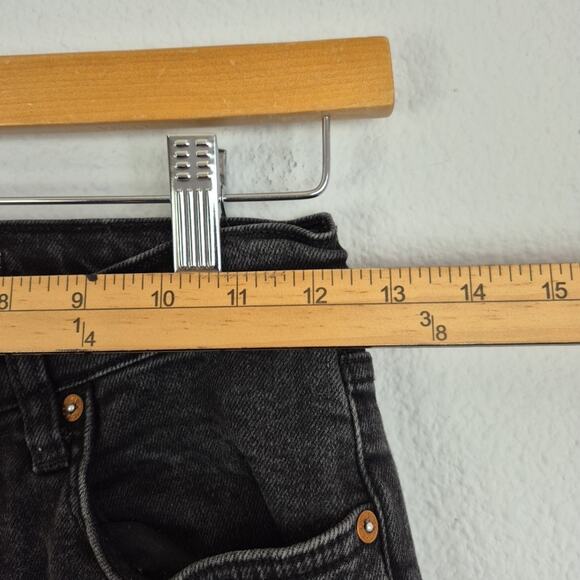 We The Free Jeans Womens 26 Black Distressed Mid Rise Button Fly Ladies Pants - Picture 3 of 16